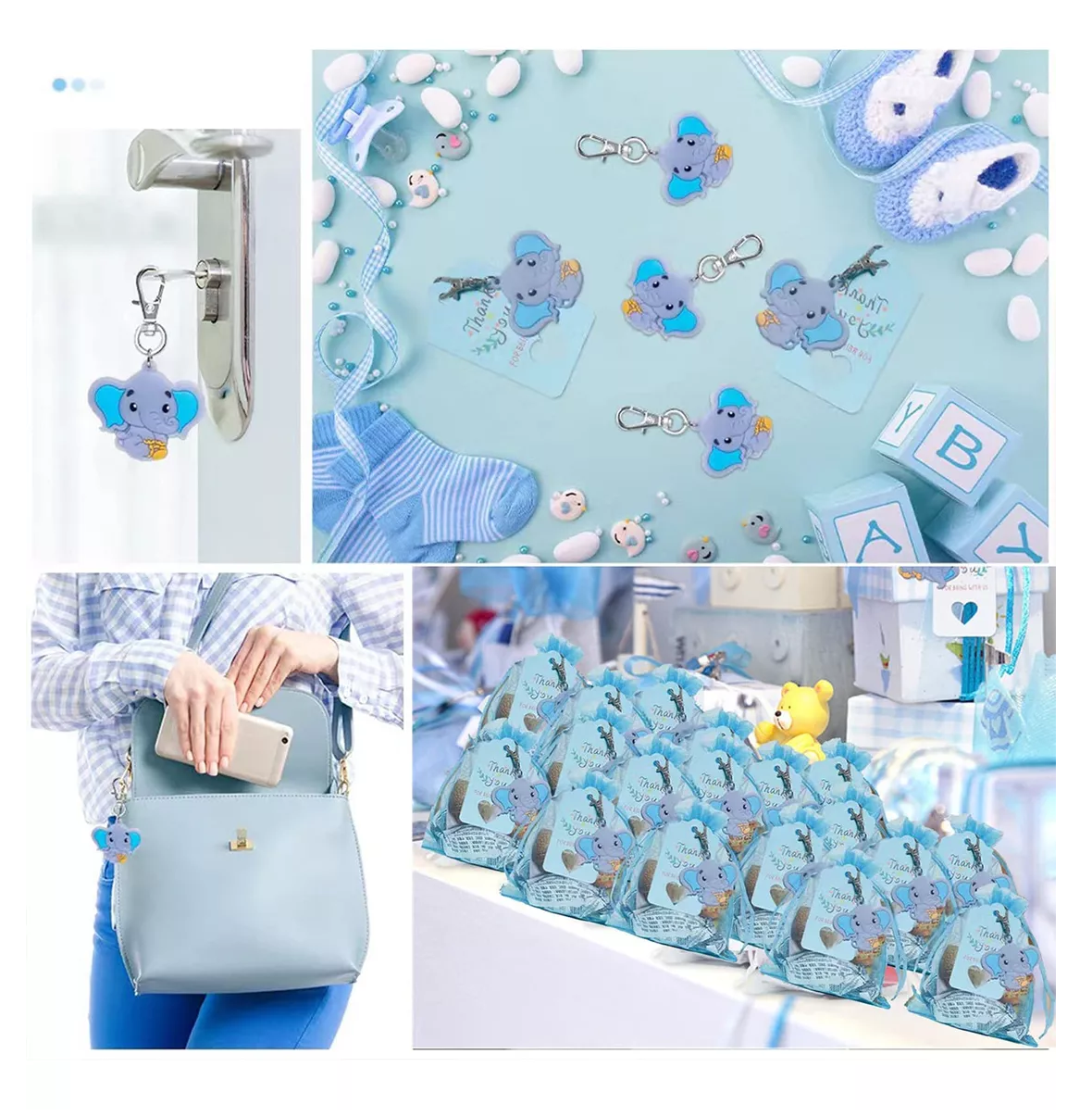 Foto 4 | Llaveros de Elefante para Baby Shower 30 Piezas