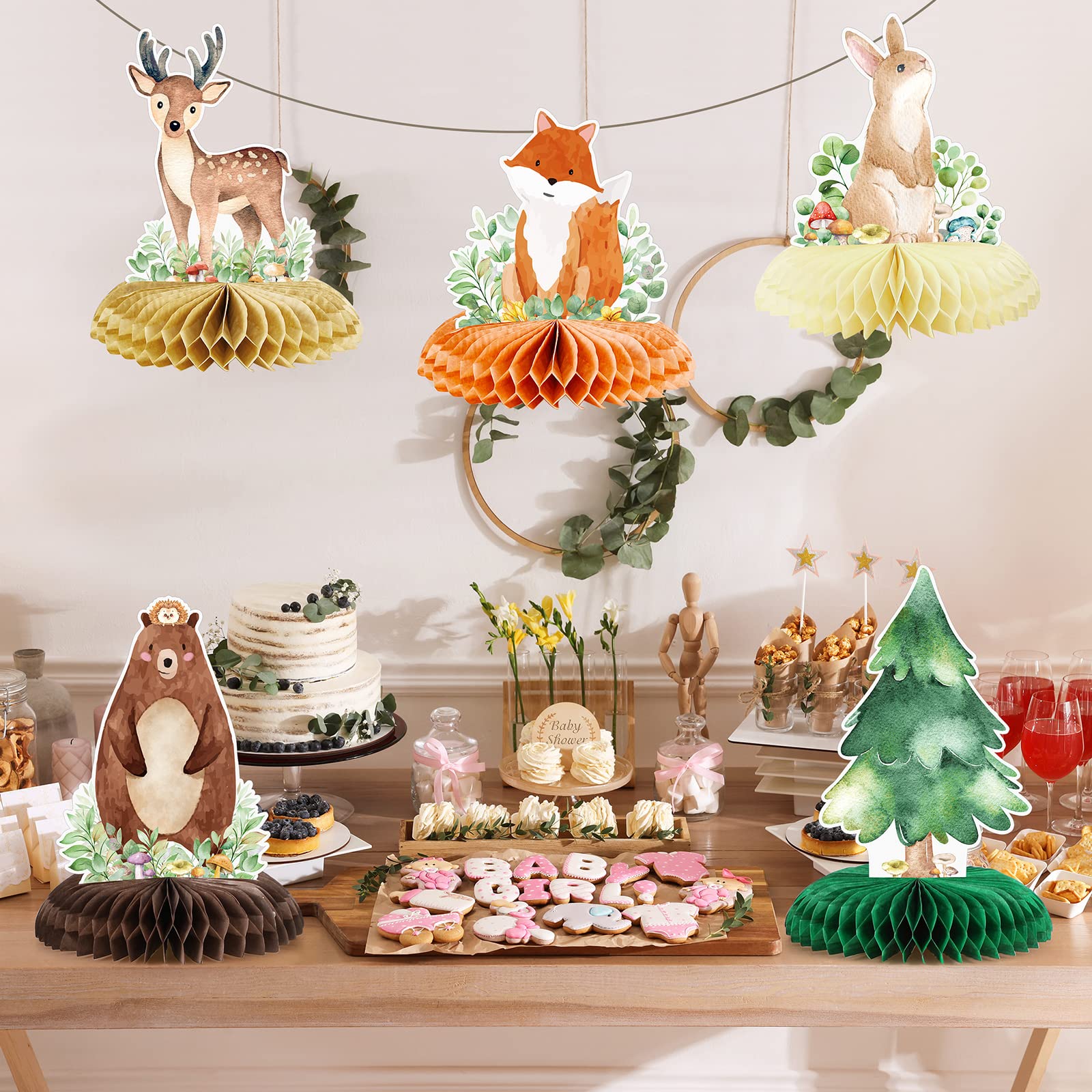 Foto 4 | Centro De Mesa 3d Con Forma De Panal De Abeja Woodland Animals - Venta Internacional.