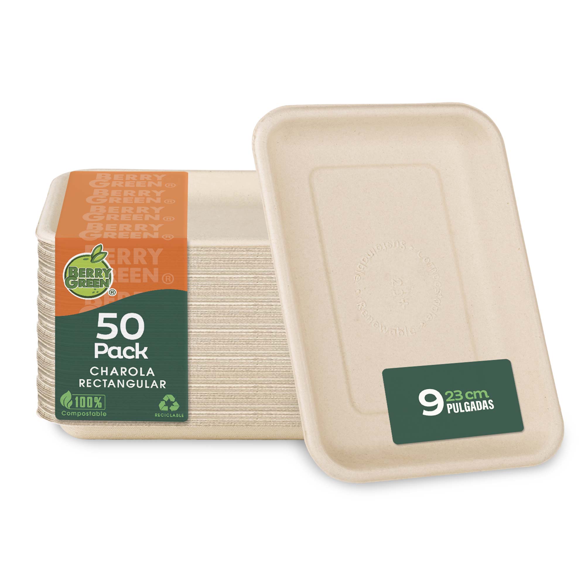 Foto 1 | Platos Desechables Rectangulares 50 Piezas