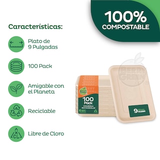 Foto 5 | Platos Desechables Rectangulares 50 Piezas
