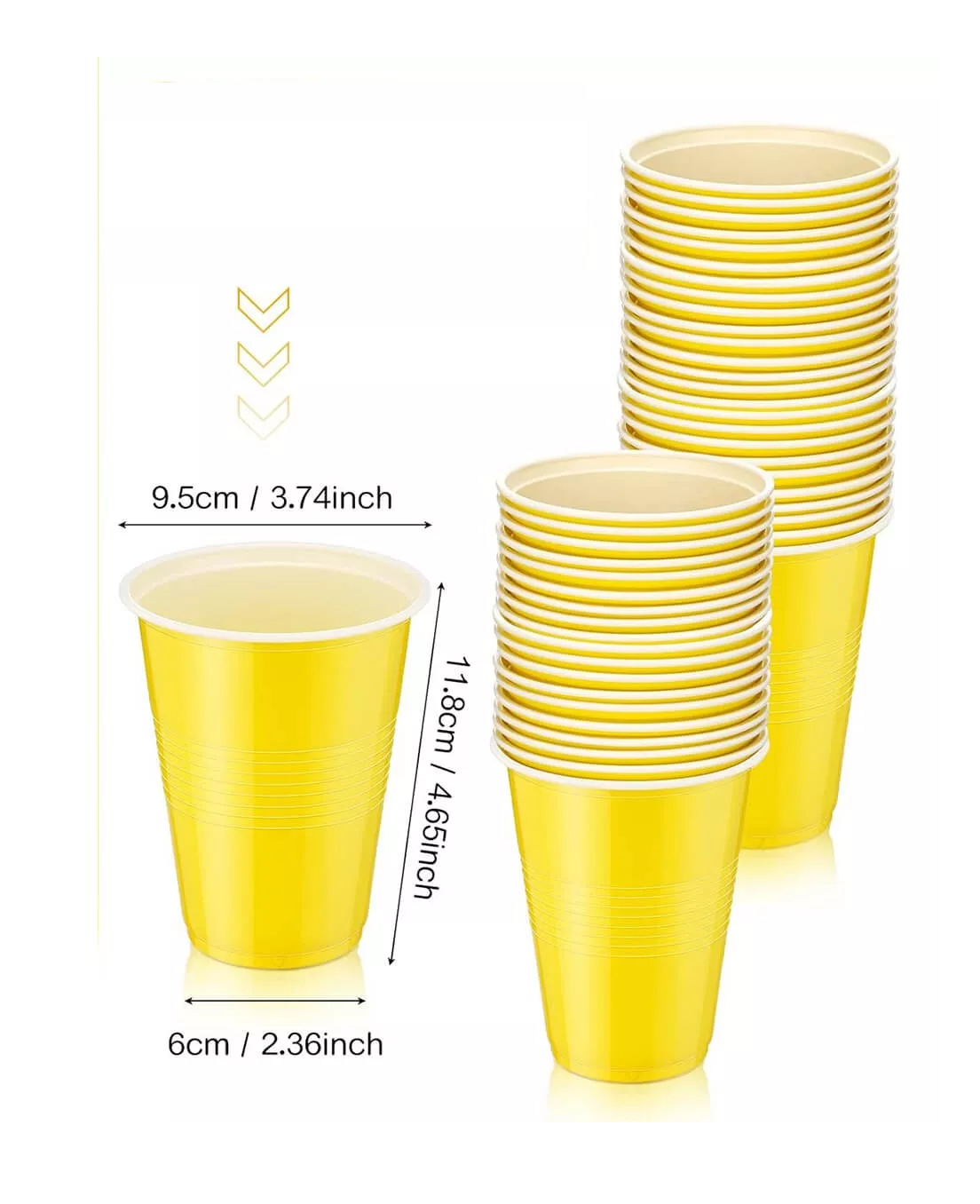 Foto 6 pulgar | Vasos Desechable Plástico Bicolor Prémium Eventos Fiestas 50 Pzs, Amarillo