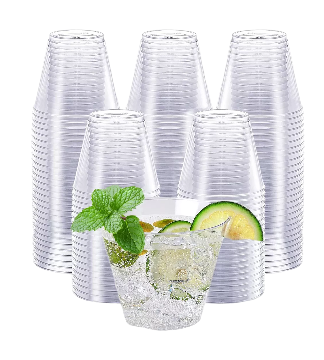 Vasos Desechables De Plástico Tipo Cristal 9 Oz 100 Pzs, Transparente