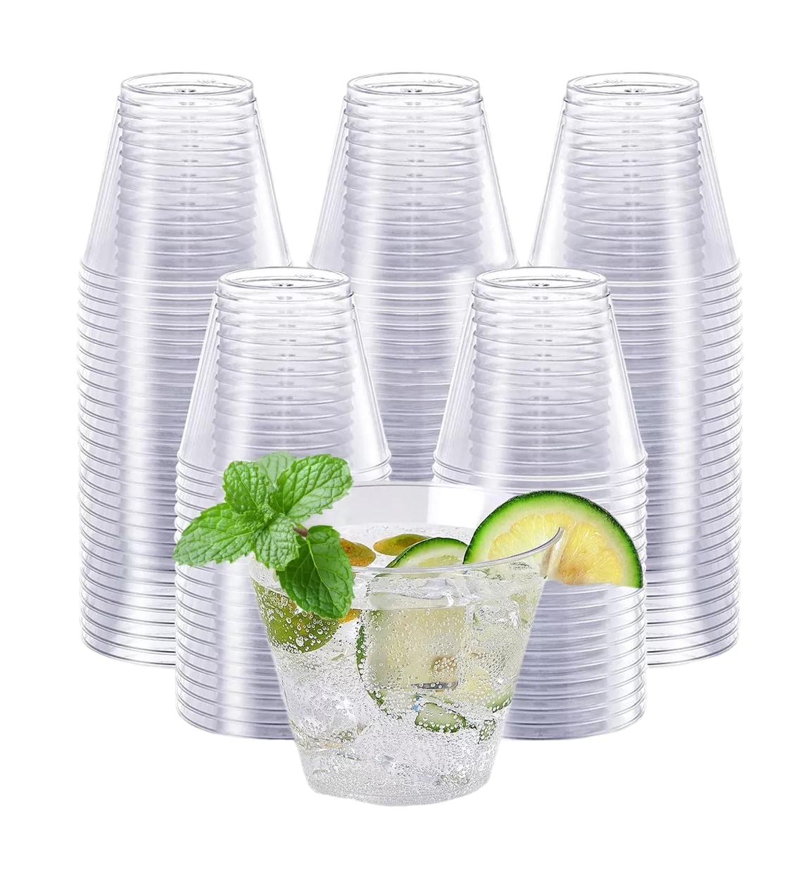 Vasos Desechables De Plástico Tipo Cristal 9 Oz 100 Pzs, Transparente $709