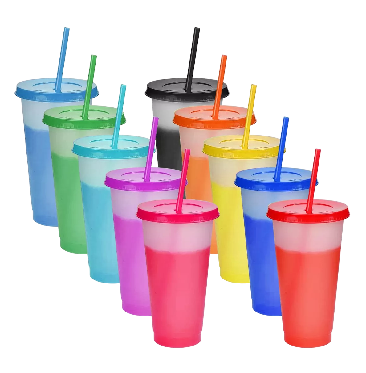 Vasos Mágicos Belug de 700 ml que Cambian de Color 10 Piezas