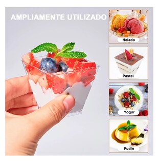 Foto 4 | Vasos Mini para Postres Plástico con Cuchara 50 Piezas Transparentes