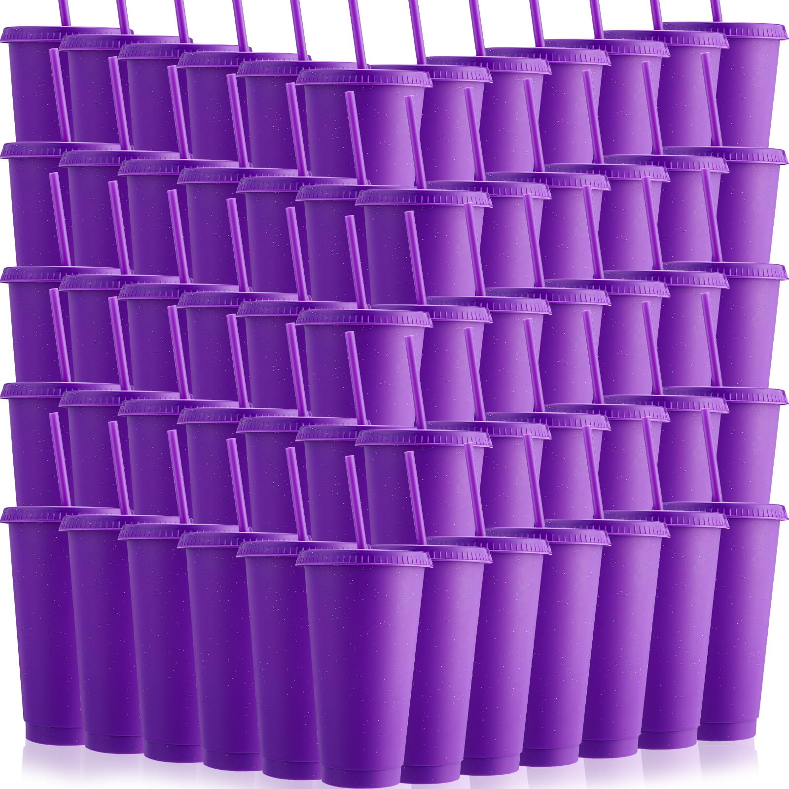 Vaso Honeydak 60 Unidades con Pajita y Tapa 700-800 Ml Morado - Venta Internacional