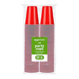 Foto 1 | Vasos Desechables de Plástico para Fiestas Amazon Basics 530 ml Rojo 120 piezas - Venta Internacional