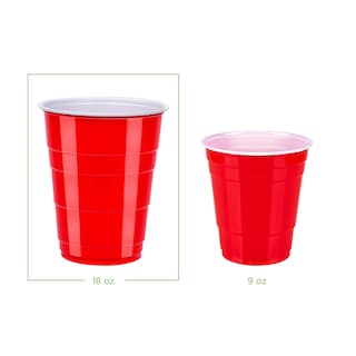 Foto 3 | Vasos Desechables de Plástico para Fiestas Amazon Basics 530 ml Rojo 120 piezas - Venta Internacional