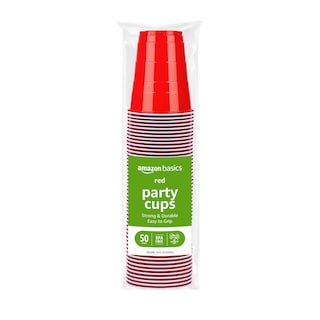 Foto 1 | Vasos Desechables De Plástico Para Fiestas Amazon Basics, 500 Ml, Rojos, 50 Unidades - Venta Internacional.