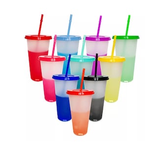 Foto 1 | Vasos Mágicos Que Cambia De Color Con Tapa 710 Ml 10 Piezas Belug Multicolor