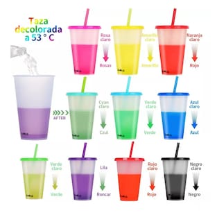 Foto 3 | Vasos Mágicos De 700ml Que Cambian De Color, 10 Piezas