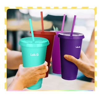 Foto 2 | Vasos Reutilizables De 24 Oz Con Tapa Y Popote, 10 Piezas