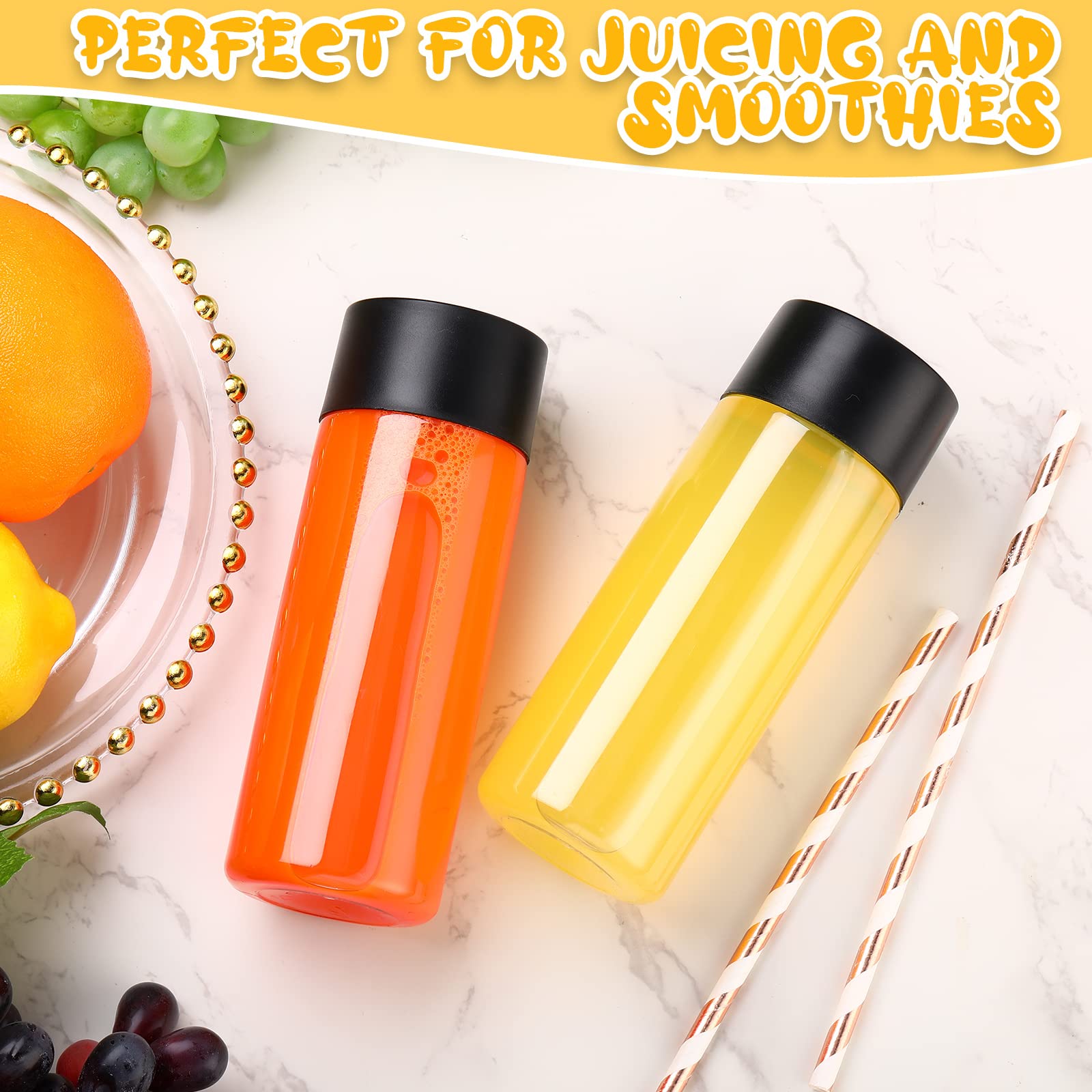 Foto 5 pulgar | Botellas De Jugo De Plástico Yinder De 300 Ml Con Tapas Negras, Paquete De 50 - Venta Internacional.