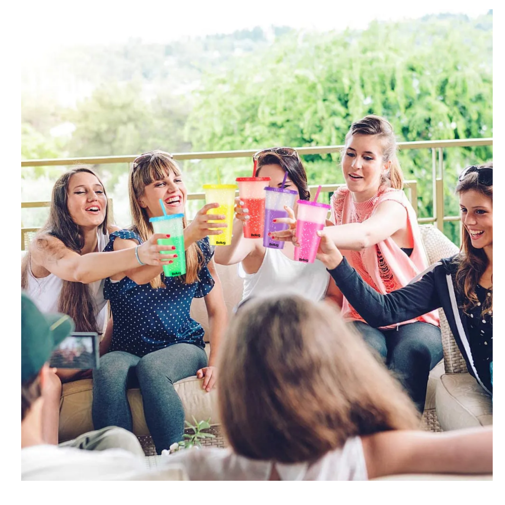 Foto 4 pulgar | Vasos Mágicos De 700ml Belug  Que Cambian De Color, 10 Piezas Colores