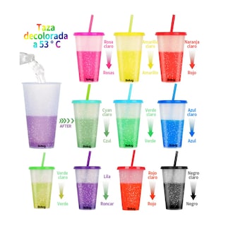 Foto 5 | Vasos Mágicos De 700ml Lab.g Que Cambian De Color, 10 Piezas Colores