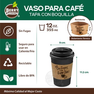 Foto 2 | Vasos Biodegradables Berry Green 355 ml 50 Piezas