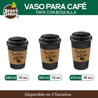 Foto 7 | Vasos Biodegradables Berry Green 355 ml 50 Piezas