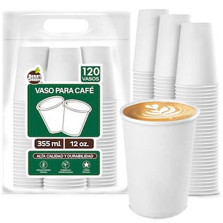 Foto 1 | Berry Green Vasos Blancos Para Café, Paquete De 120 Vasos, Resistentes, Perfectaos Para Cafe, Te Y Todo Tipo De