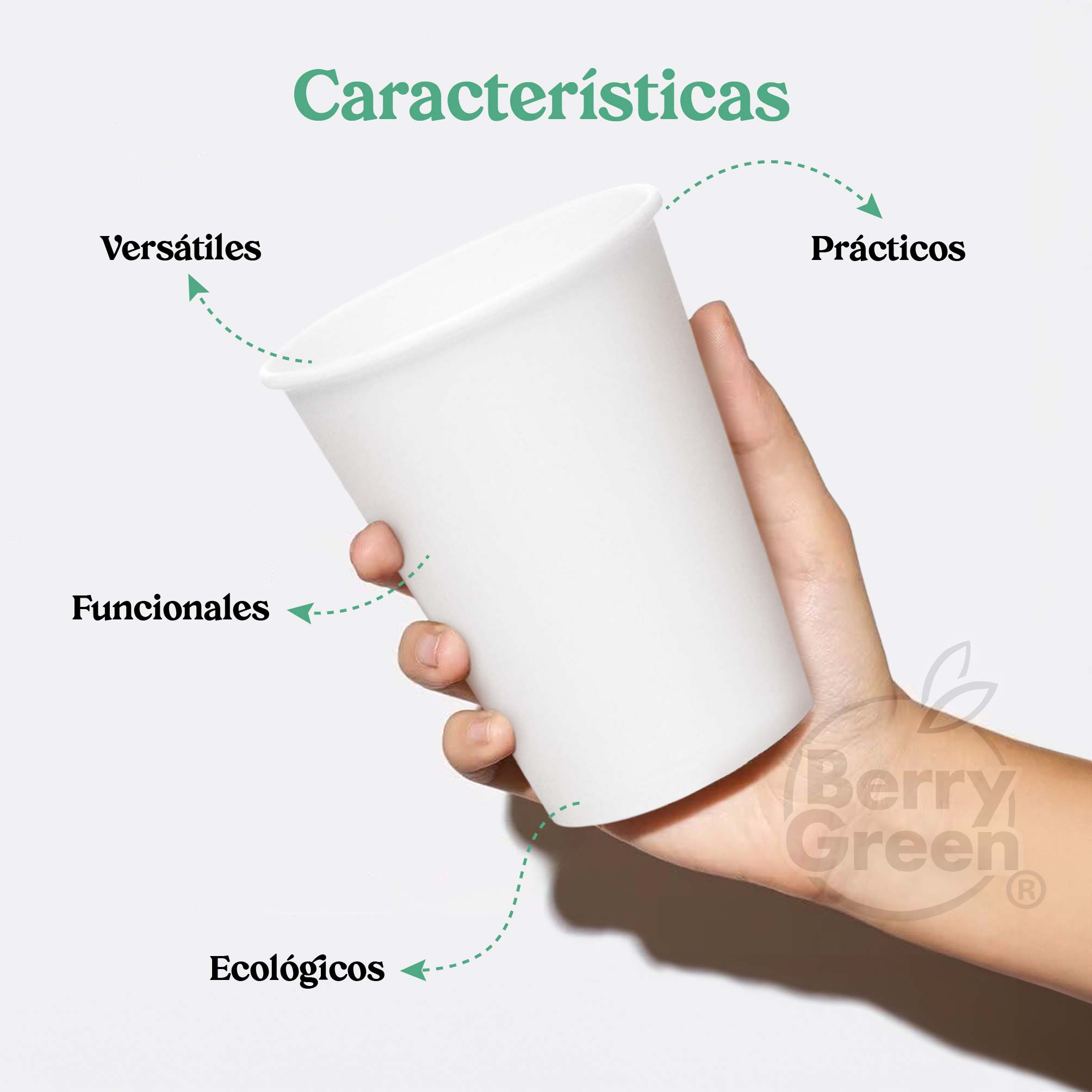 Foto 4 pulgar | Berry Green Vasos Blancos Para Café, Paquete De 120 Vasos, Resistentes, Perfectaos Para Cafe, Te Y Todo Tipo De