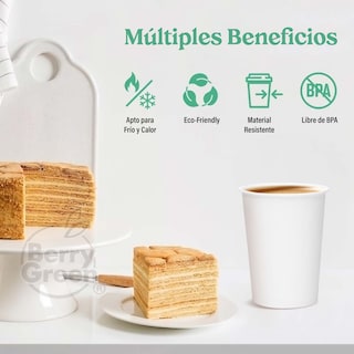 Foto 4 | Berry Green Vasos Blancos Para Café, Paquete De 120 Vasos, Resistentes, Perfectaos Para Cafe, Te Y Todo Tipo De