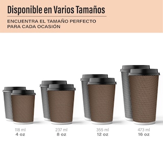 Foto 4 | Berry Green Vasos Corrugados Para Café Con Tapa 12 Onzas (355 Ml), Paquete De 60 Vasos Y 60 Tapas, Resistentes,