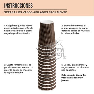 Foto 5 | Berry Green Vasos Corrugados Para Café Con Tapa 12 Onzas (355 Ml), Paquete De 60 Vasos Y 60 Tapas, Resistentes,