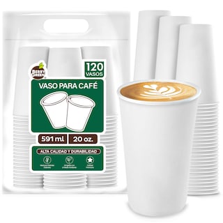 Foto 1 | Berry Green Vasos Blancos Para Café, Paquete De 120 Vasos, Resistentes, Perfectaos Para Cafe, Te Y Todo Tipo De
