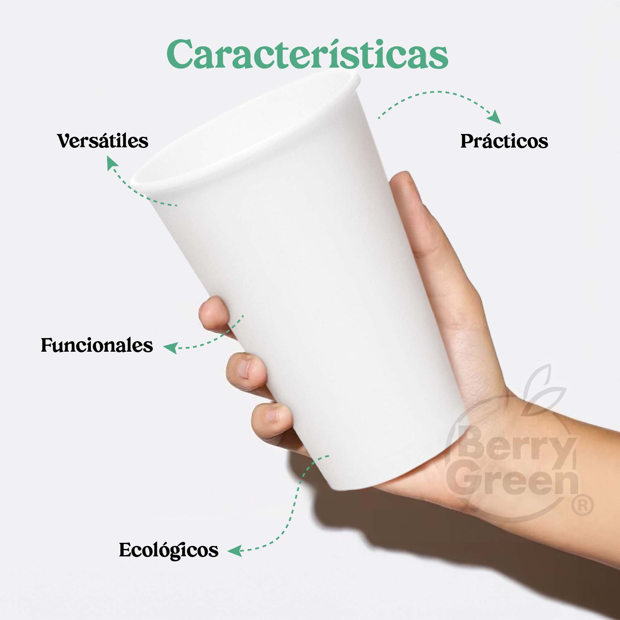 Foto 3 | Berry Green Vasos Blancos Para Café, Paquete De 120 Vasos, Resistentes, Perfectaos Para Cafe, Te Y Todo Tipo De