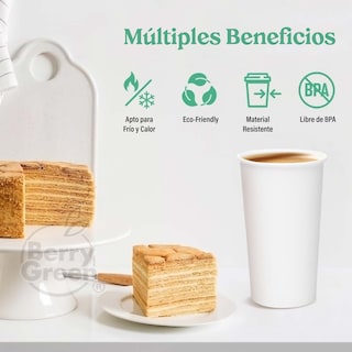 Foto 4 | Berry Green Vasos Blancos Para Café, Paquete De 120 Vasos, Resistentes, Perfectaos Para Cafe, Te Y Todo Tipo De