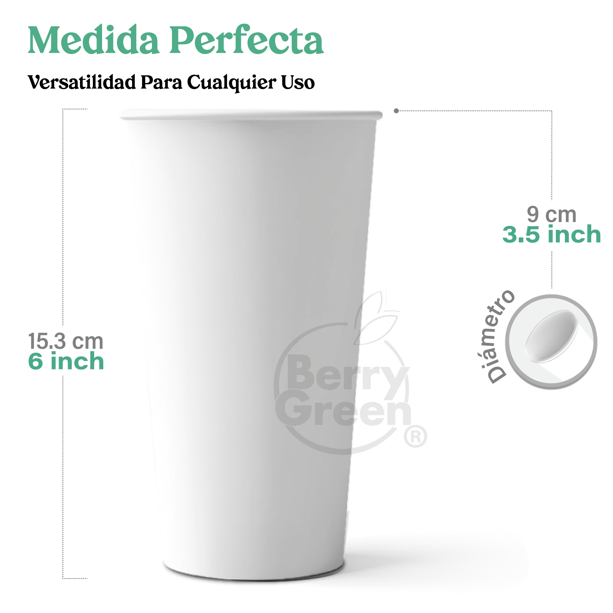 Foto 8 | Berry Green Vasos Blancos Para Café, Paquete De 120 Vasos, Resistentes, Perfectaos Para Cafe, Te Y Todo Tipo De