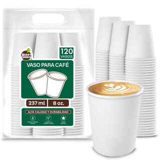 Foto 1 | Berry Green Vasos Blancos Para Café De 8 Oz (237 Ml), Paquete De 120 Vasos, Resistentes, Perfectaos Para Cafe,
