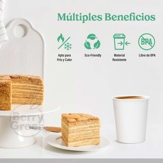 Foto 4 | Berry Green Vasos Blancos Para Café De 8 Oz (237 Ml), Paquete De 120 Vasos, Resistentes, Perfectaos Para Cafe,