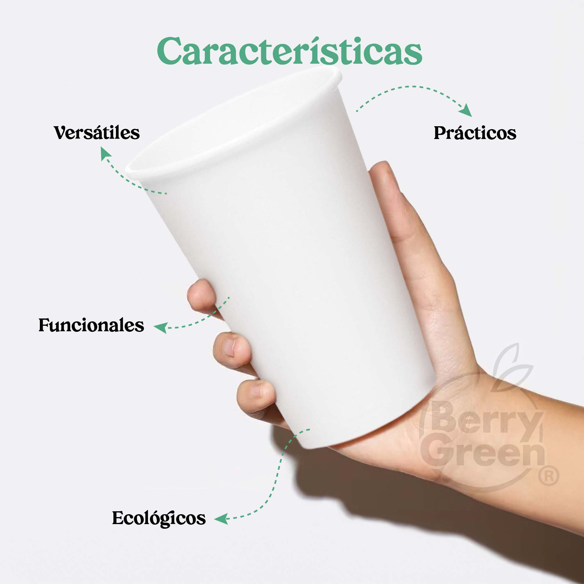 Foto 4 pulgar | Berry Green Vasos Blancos Para Café, Paquete De 120 Vasos, Resistentes, Perfectaos Para Cafe, Te Y Todo Tipo De