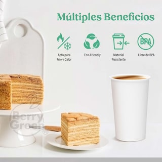 Foto 4 | Berry Green Vasos Blancos Para Café, Paquete De 120 Vasos, Resistentes, Perfectaos Para Cafe, Te Y Todo Tipo De