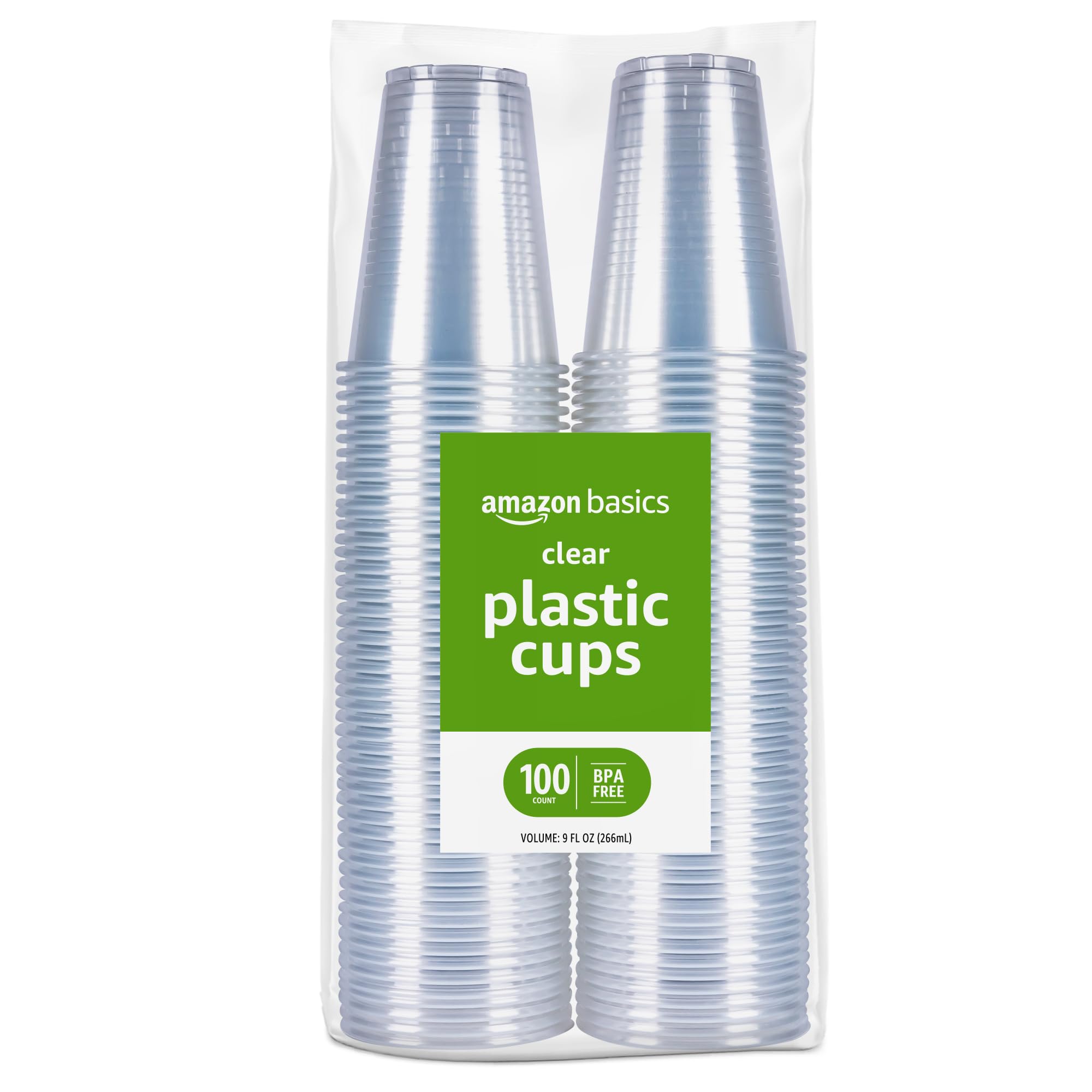 Foto 2 pulgar | Vasos Desechables De Plástico Amazon Basics, 9 Oz, 100 Unidades - Venta Internacional.