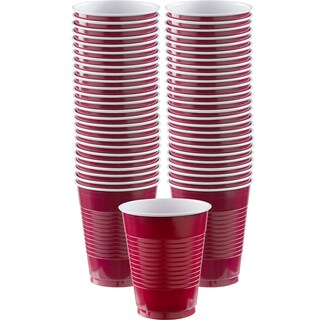 Foto 1 | Vasos De Plástico Amscan Berry Red, 532 Ml, 50 Unidades, Apilables - Venta Internacional.