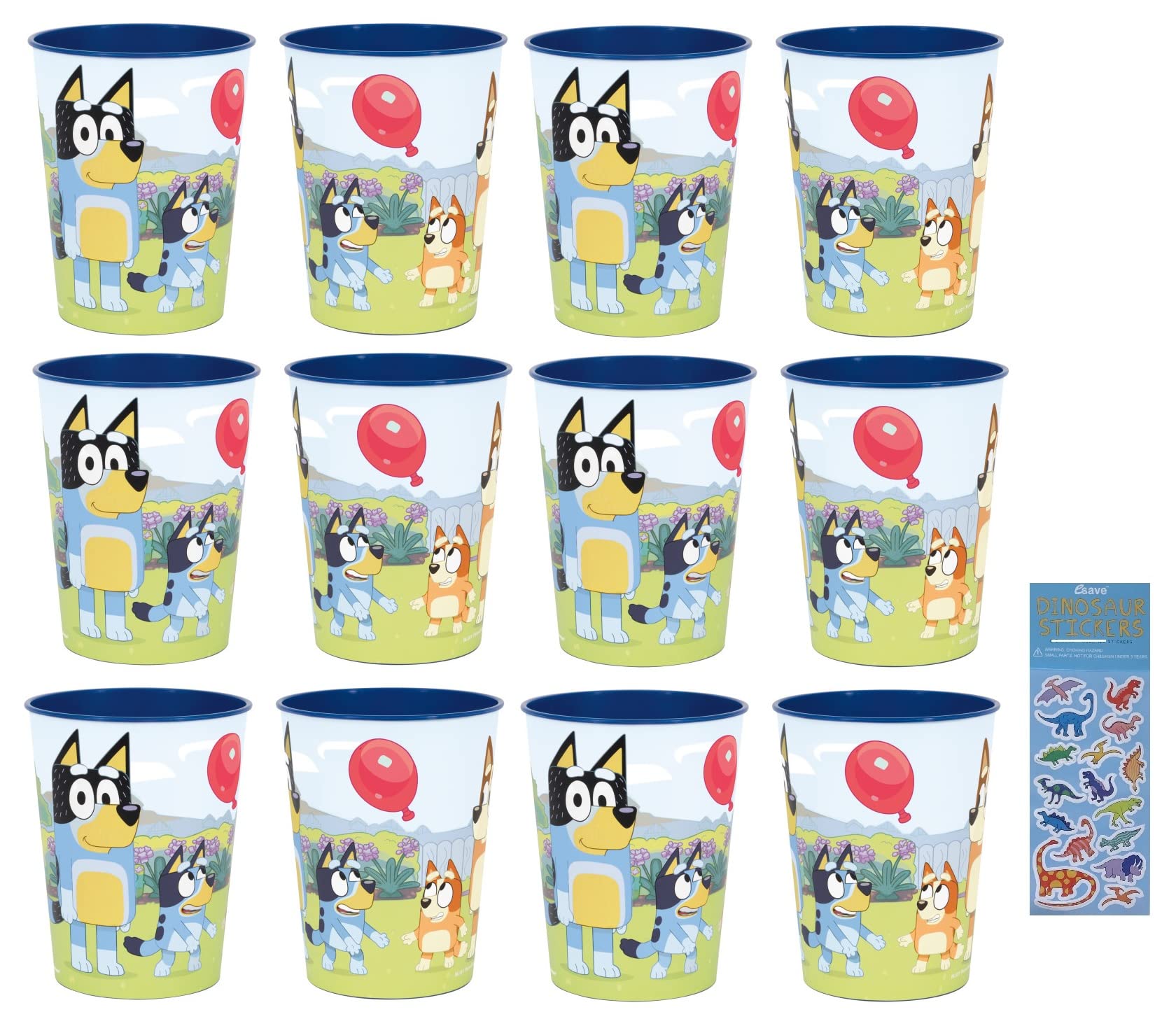 Foto 6 pulgar | Artículos Para Fiestas Unique Bluey Birthday Con 12 Vasos Reutilizables - Venta Internacional.