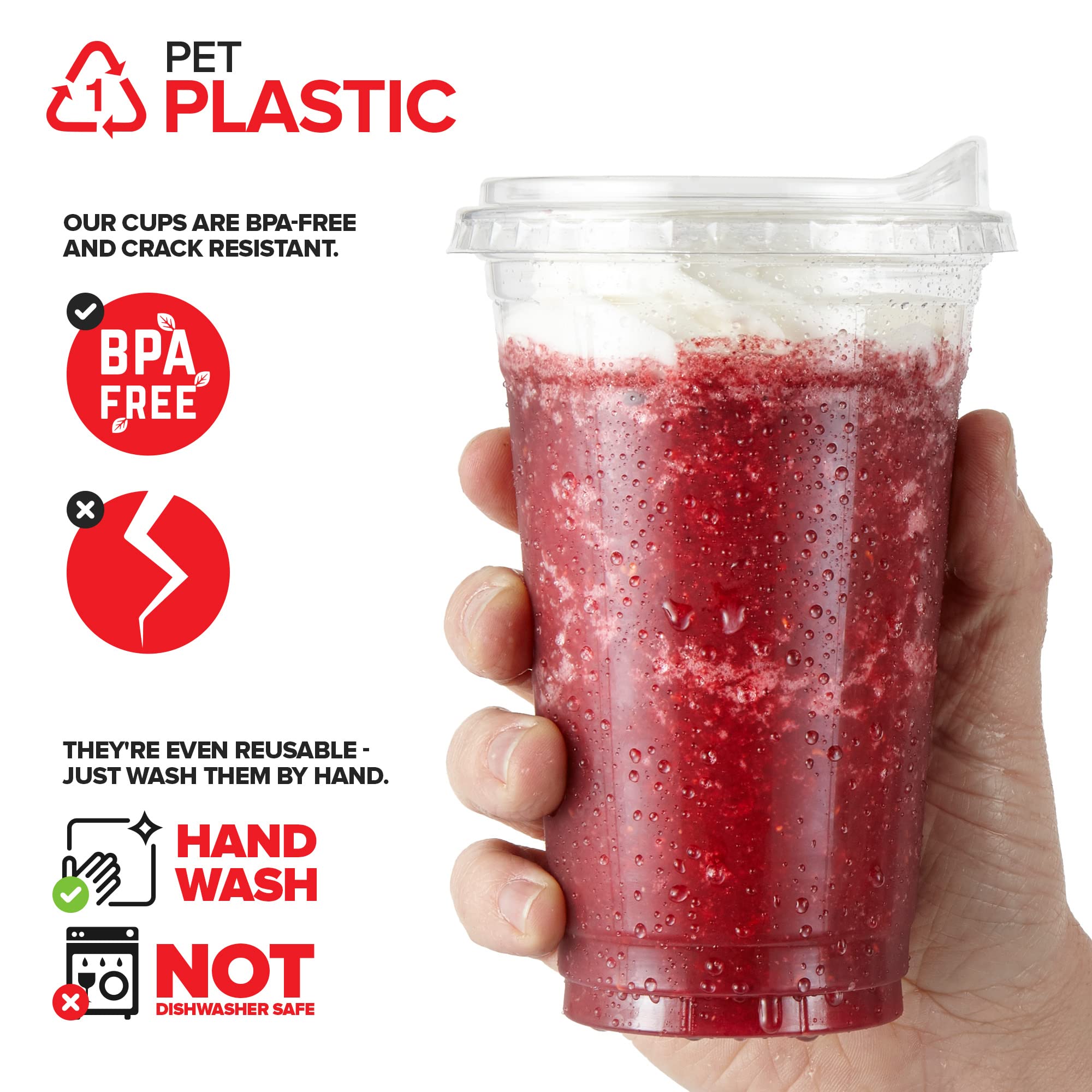 Foto 4 pulgar | Vasos De Plástico Stock Your Home De 20 Onzas Con Tapa, 50 Unidades, Transparentes - Venta Internacional.
