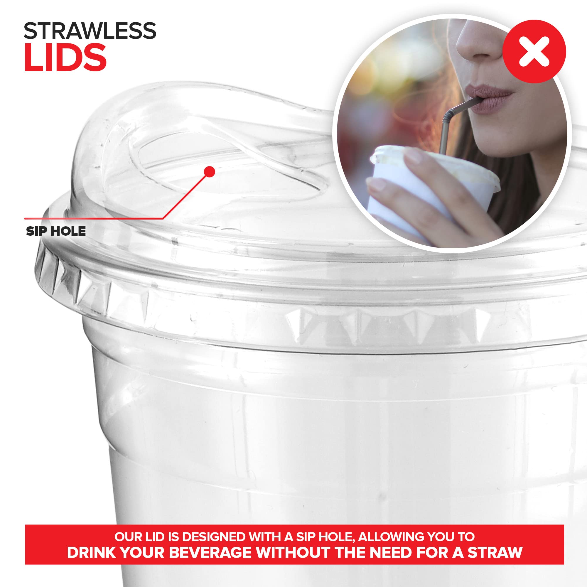 Foto 4 | Vasos De Plástico Stock Your Home De 20 Onzas Con Tapa, 50 Unidades, Transparentes - Venta Internacional.