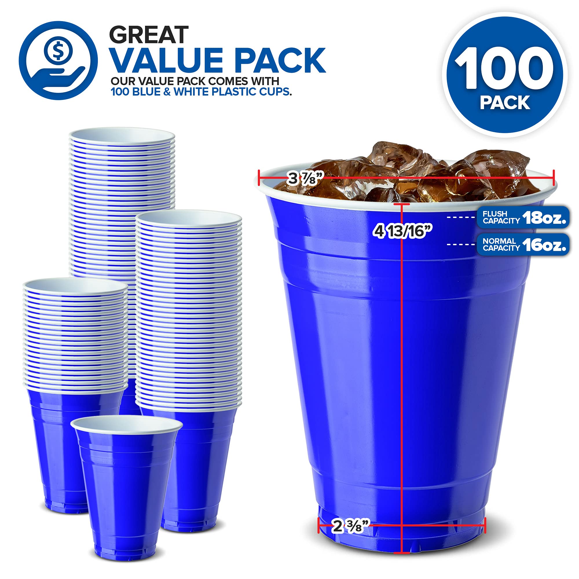 Foto 3 pulgar | Vasos de Plástico Stock Your Home 473 ml 100 Piezas - Venta Internacional