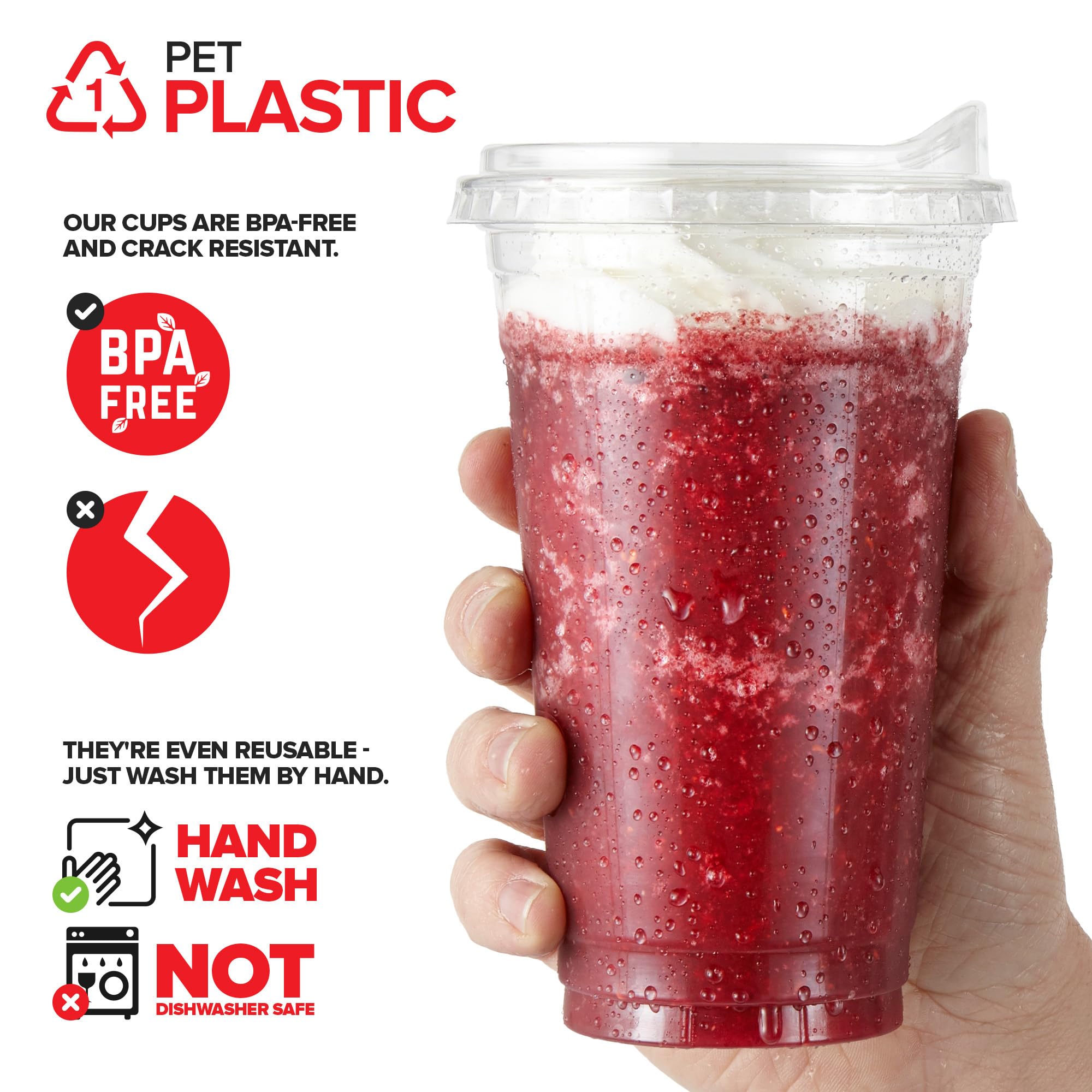 Foto 4 pulgar | Vasos De Plástico Stock Your Home De 24 Onzas Con Tapa Para Batidos (x50) - Venta Internacional.