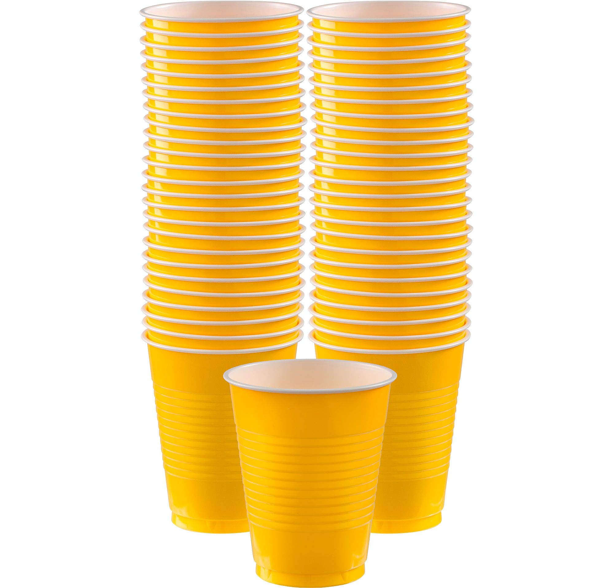 Foto 2 pulgar | Vasos De Plástico Amscan Premium Yellow Sunshine 500 Ml (50 Unidades) - Venta Internacional.