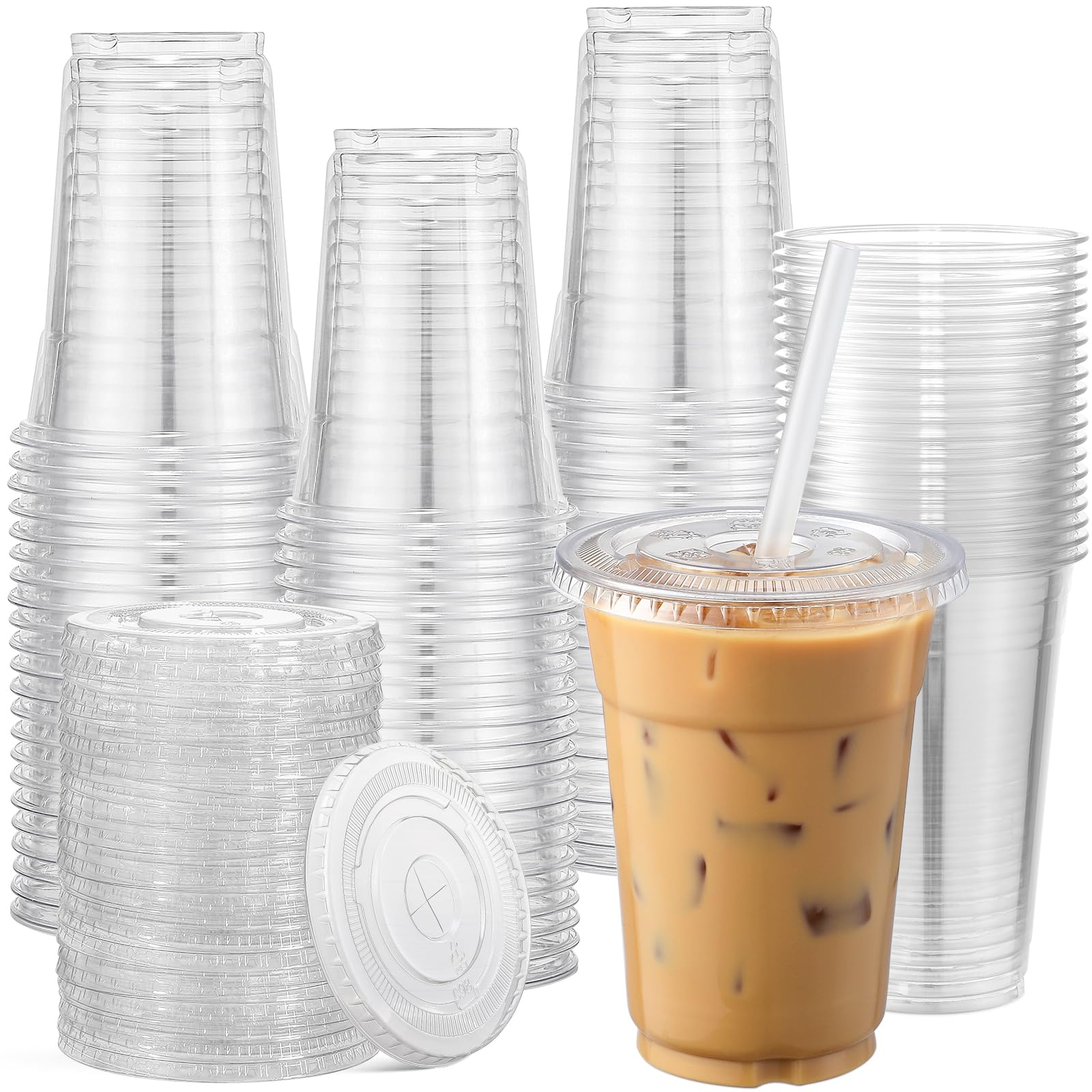 Foto 1 | Vasos Desechables Aozita De Plástico Transparente De 20 Onzas Con Tapas  120 Juegos - Venta Internacional.