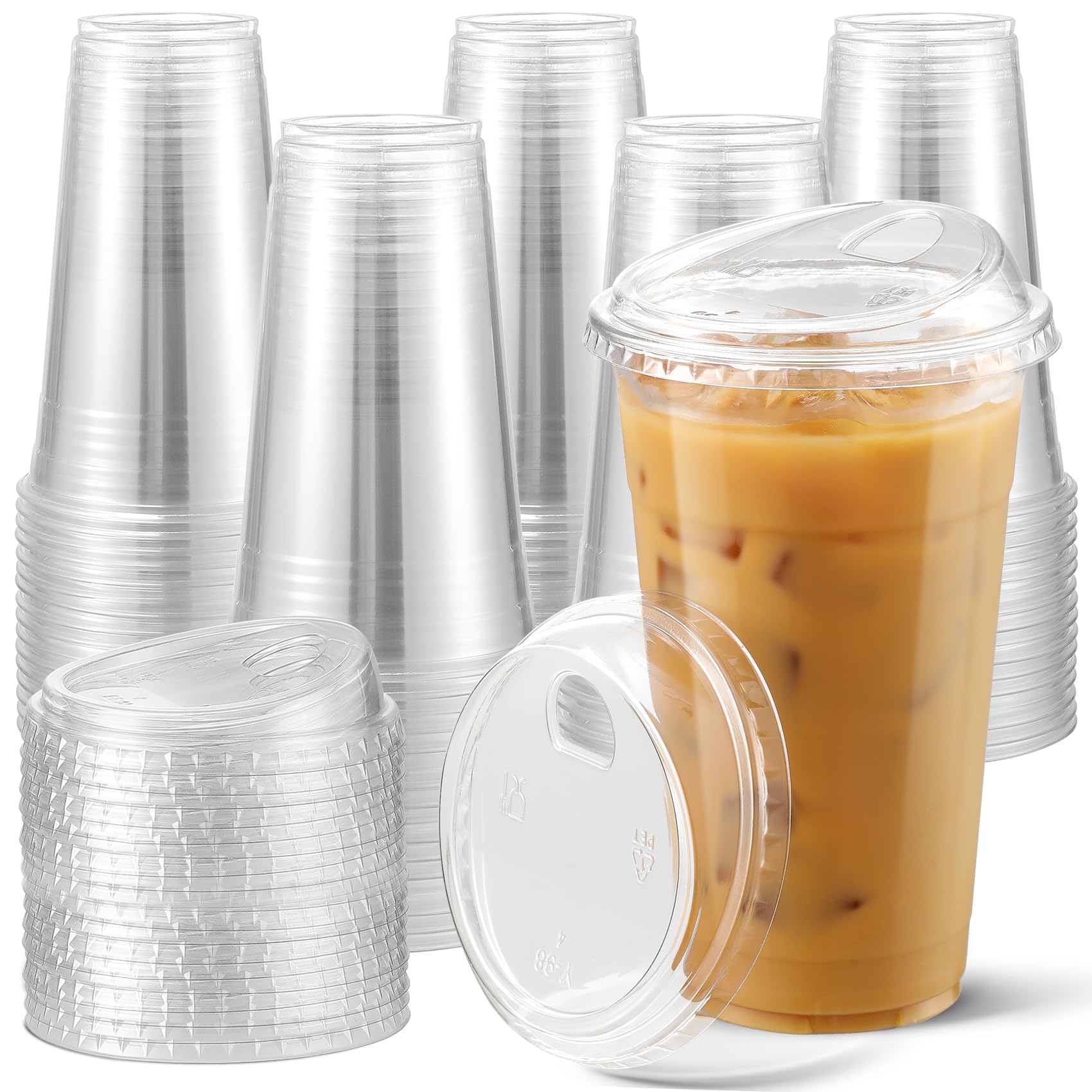 Foto 2 pulgar | Vasos De Plástico Desechables Aozita 24 Oz (700 Ml) Con Tapas Para Sorber X100 - Venta Internacional.
