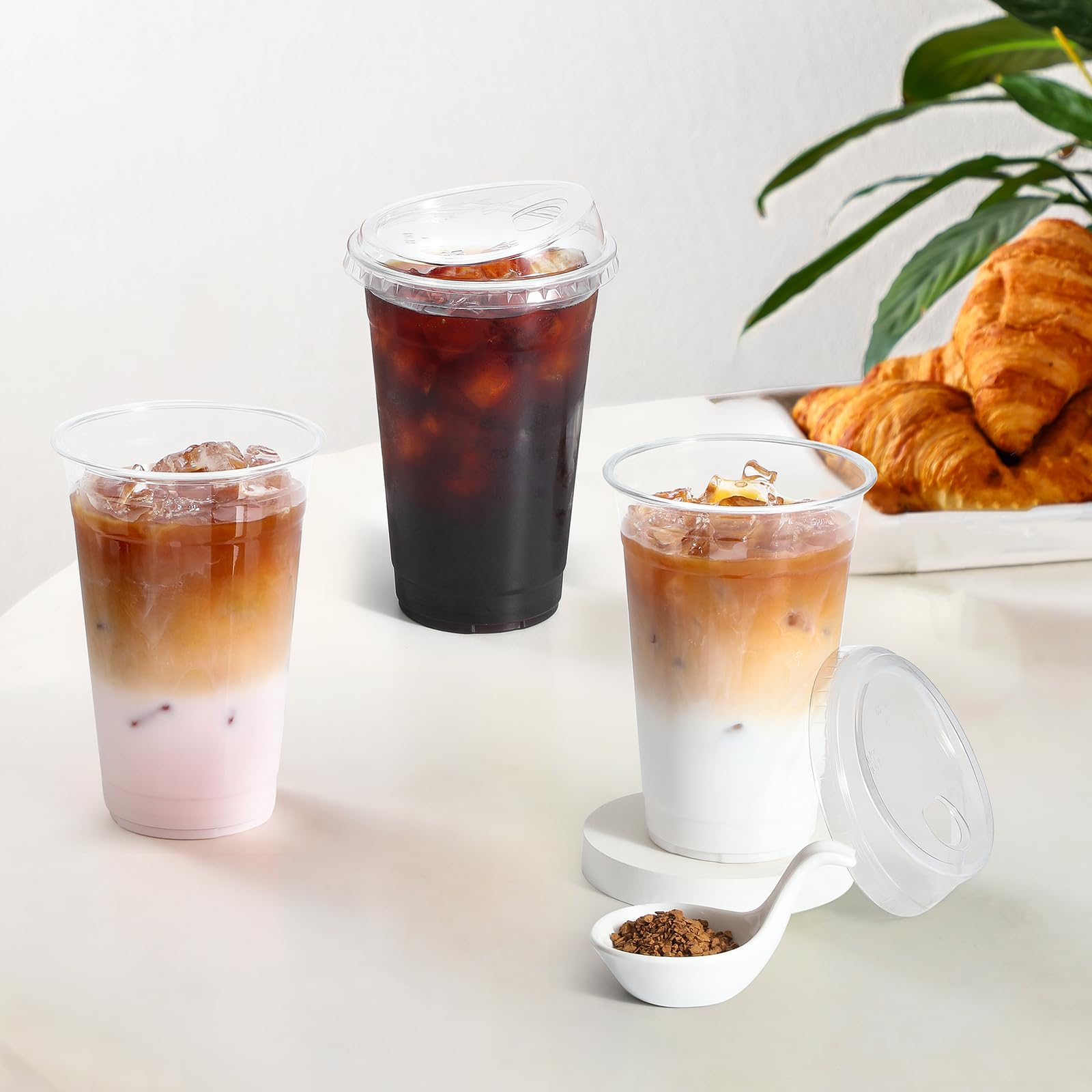 Foto 7 pulgar | Vasos De Plástico Desechables Aozita 24 Oz (700 Ml) Con Tapas Para Sorber X100 - Venta Internacional.