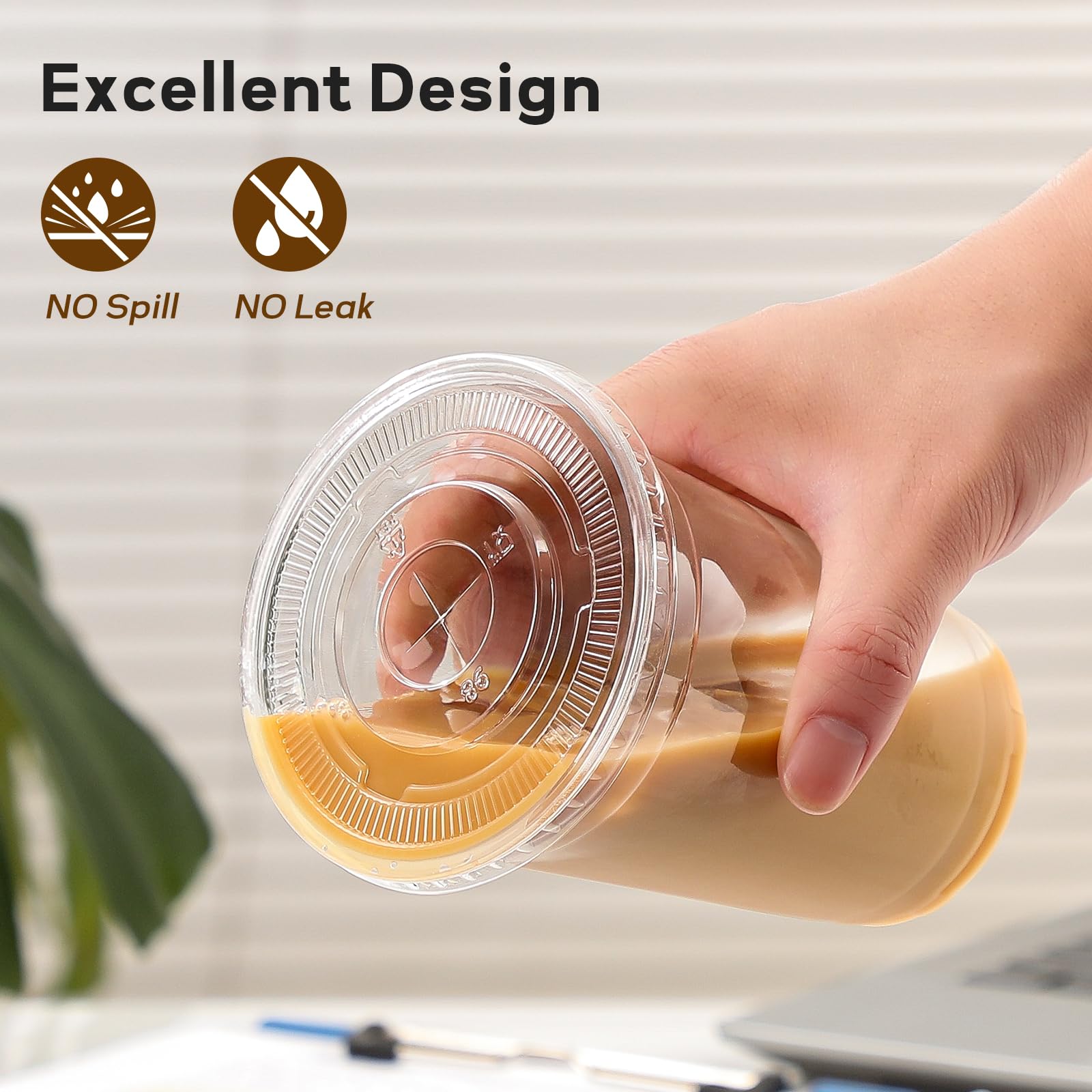 Foto 5 pulgar | Vasos De Plástico Desechables Aozita  20 Oz (600 Ml)  Paquete De 100 Con Tapas - Venta Internacional.