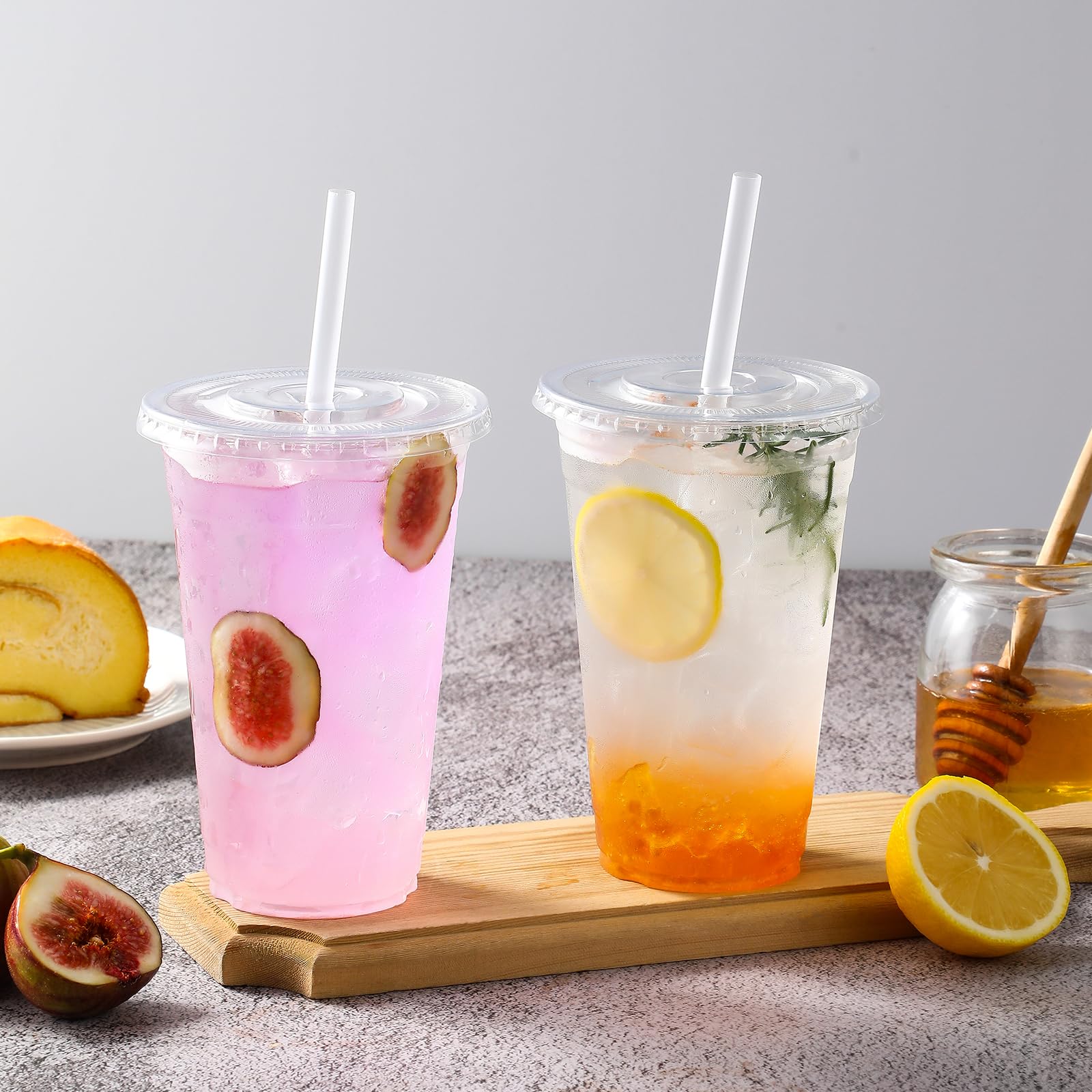 Foto 7 pulgar | Vasos De Plástico Aozita 600 Ml Con Tapas Y Pajitas Para Bebidas Frías - Venta Internacional.