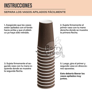 Foto 3 | Berry Green Vasos Corrugados Para Café 16oz Con Tapa 60pzs Biodegradables Resistentes Y Sin Derrames