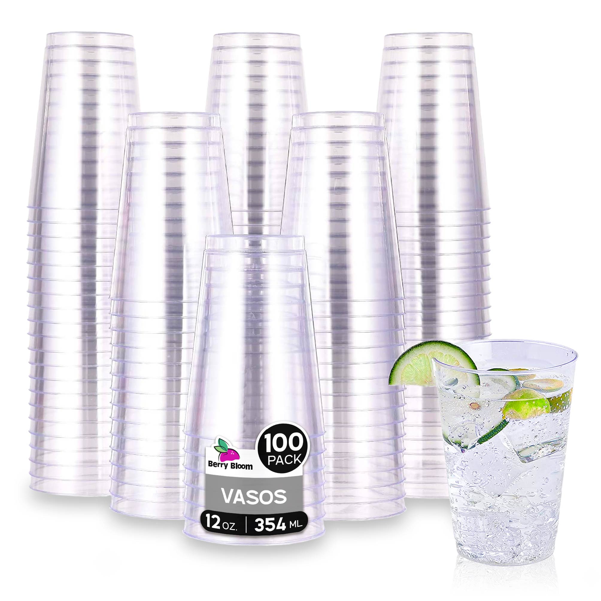 Foto 2 pulgar | Berry Hip 100 Copas Reutilizables Transparentes Vasos Elegantes Para Fiestas  Bodas  Postre  Cócteles  Vino (12 Onzas)