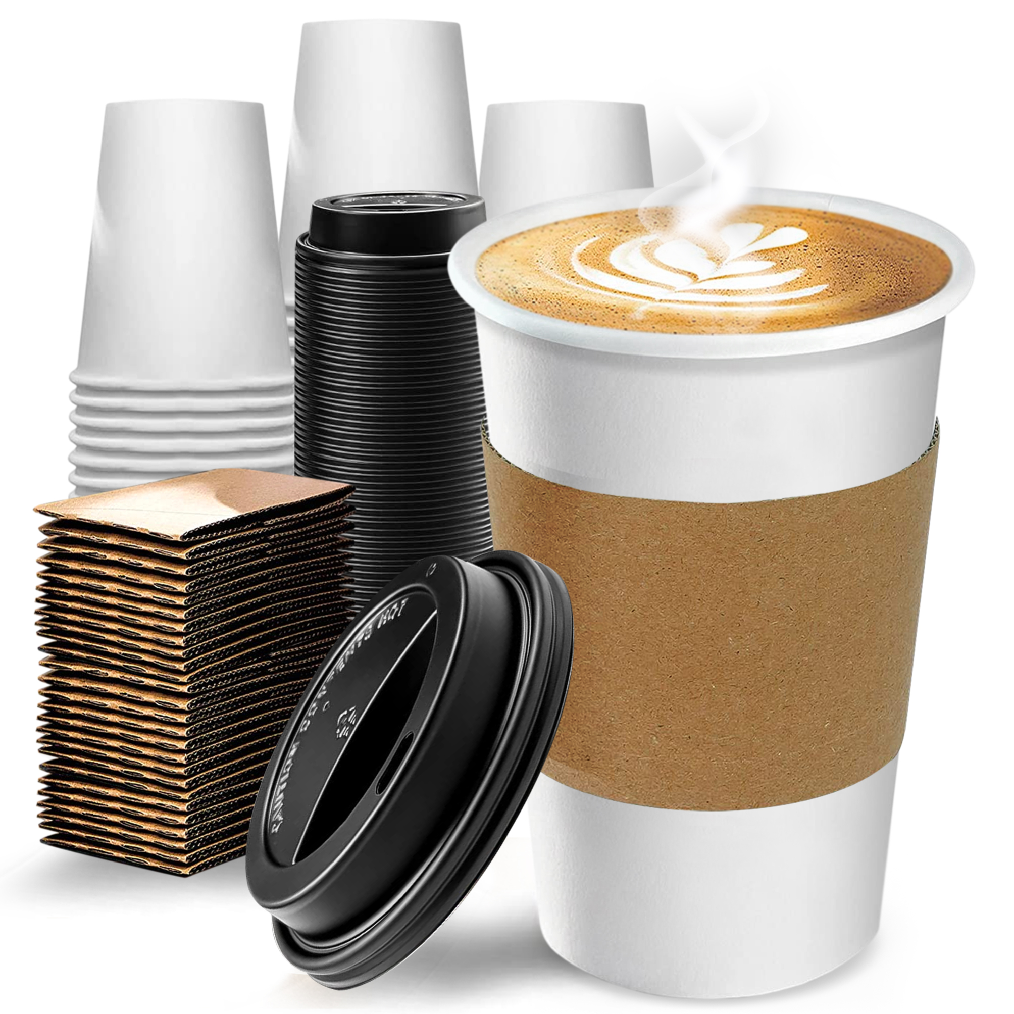 Foto 6 pulgar | Berry Green Paquete 50 Vasos Café 16 Oz Con Tapa Y Manga Protectora Resistentes Biodegradables Para Bebidas Calientes